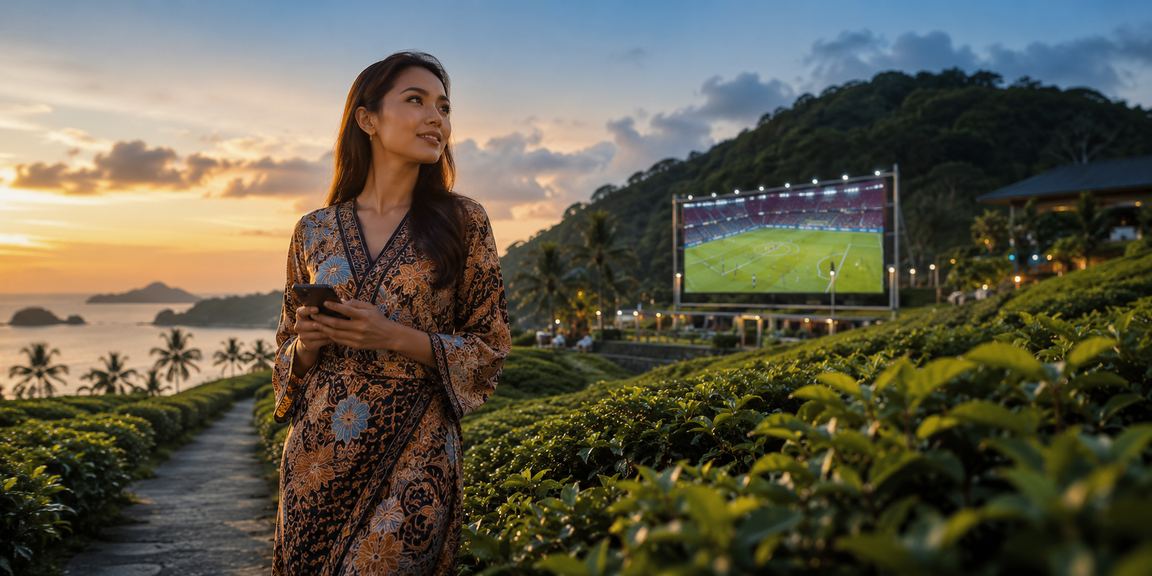Penyokong sukan menonton perlawanan sambil bertaruh secara dalam talian bergaya batik Langkawi